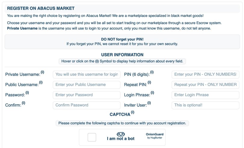 Abacus Market Registration